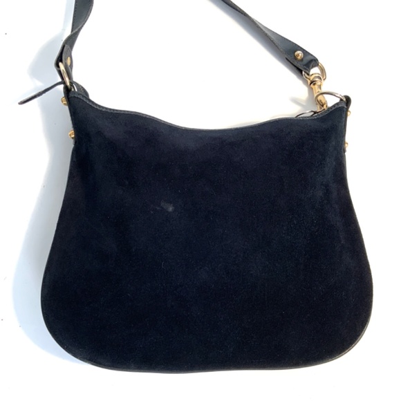 Vintage Gucci bag in navy blue suede and leather, early 1980s - Picture 2 of 11